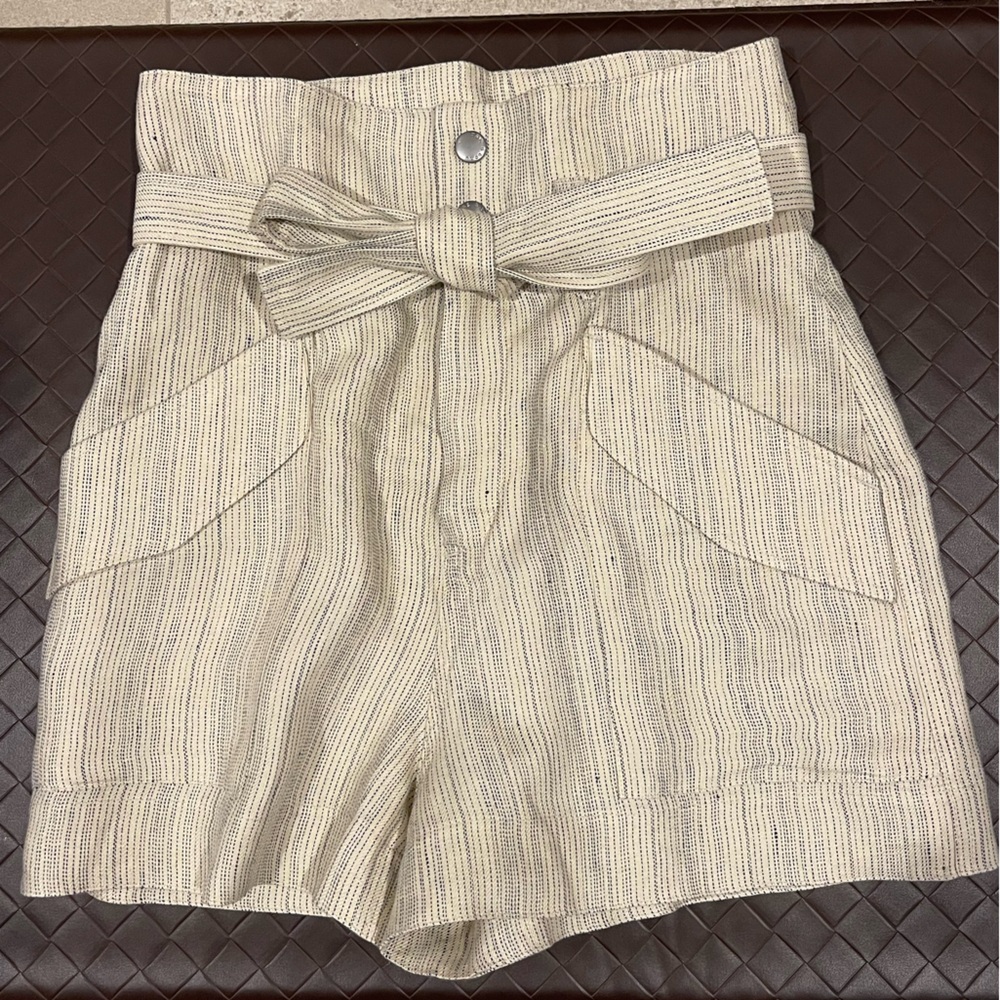 Rag & Bone Beige and Navy Striped Shorts